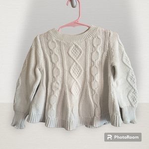 Genuine Kids from Oshkosh White Knit Long Sleeve with Lace, Size 3T